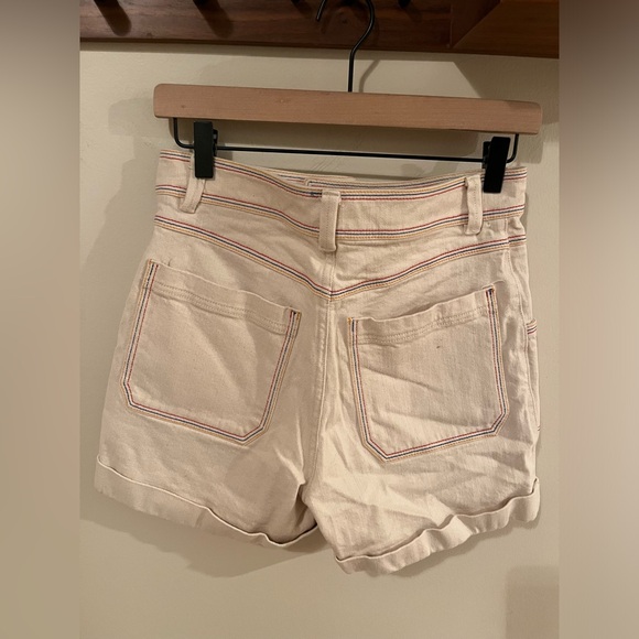 Madewell Rainbow-Stitched Canvas Chase Shorts size 28 - Picture 6 of 8